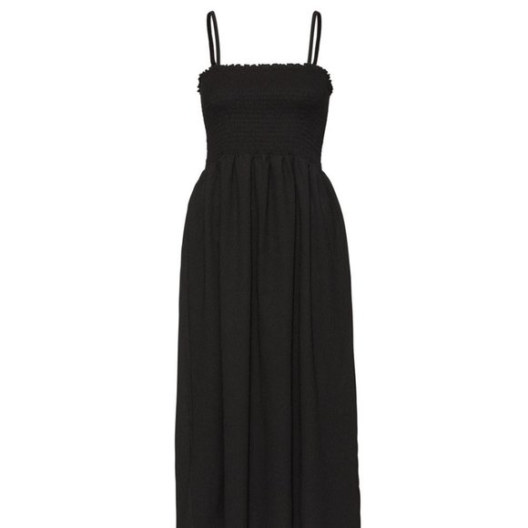 Sportsgirl Dresses & Skirts - Sportsgirl Size XXS Black Shirred Sleeveless Pullover Sheath Empire Midi Dress